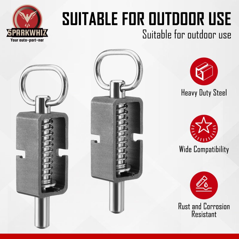 SPARKWHIZ Weld-On 5/8" Spring Latch Assembly with Plain Tube, Trailer Gate Latch, Pack of 2 - Image 5