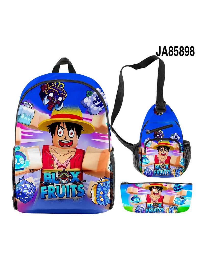 Blox - Cartoon Backpack Three-piece Student School Bag - Image 1