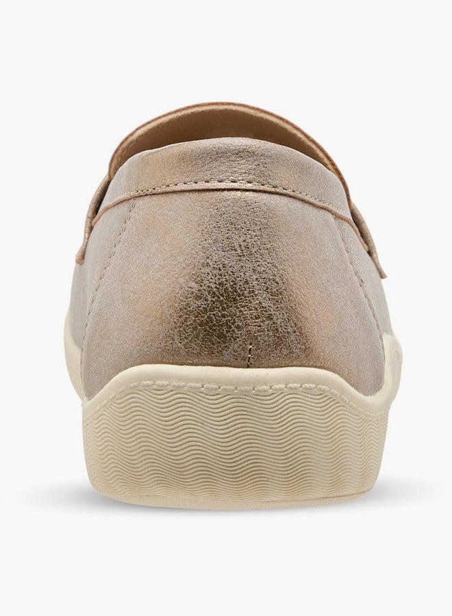 Le Confort Textured Slip-On Loafers with Metallic Trim - Image 5