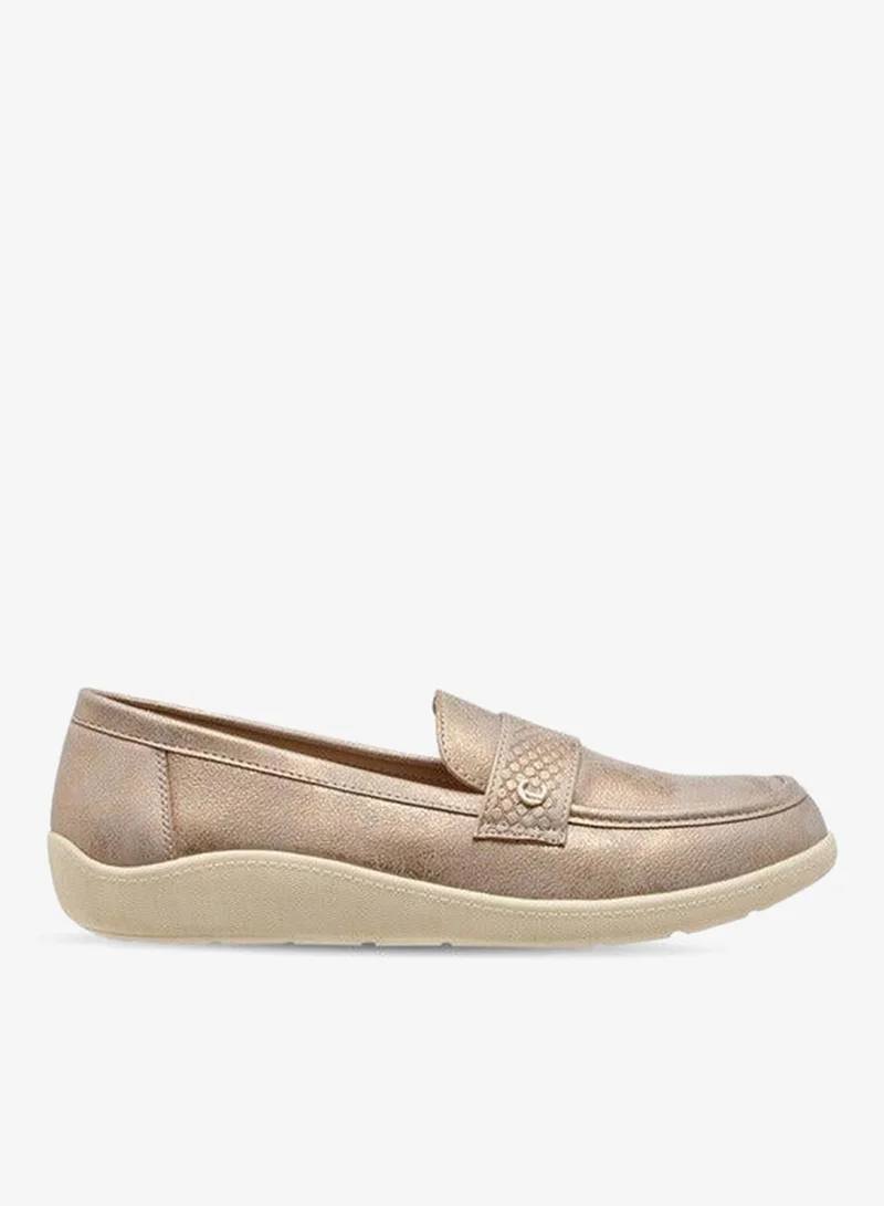 Le Confort Textured Slip-On Loafers with Metallic Trim