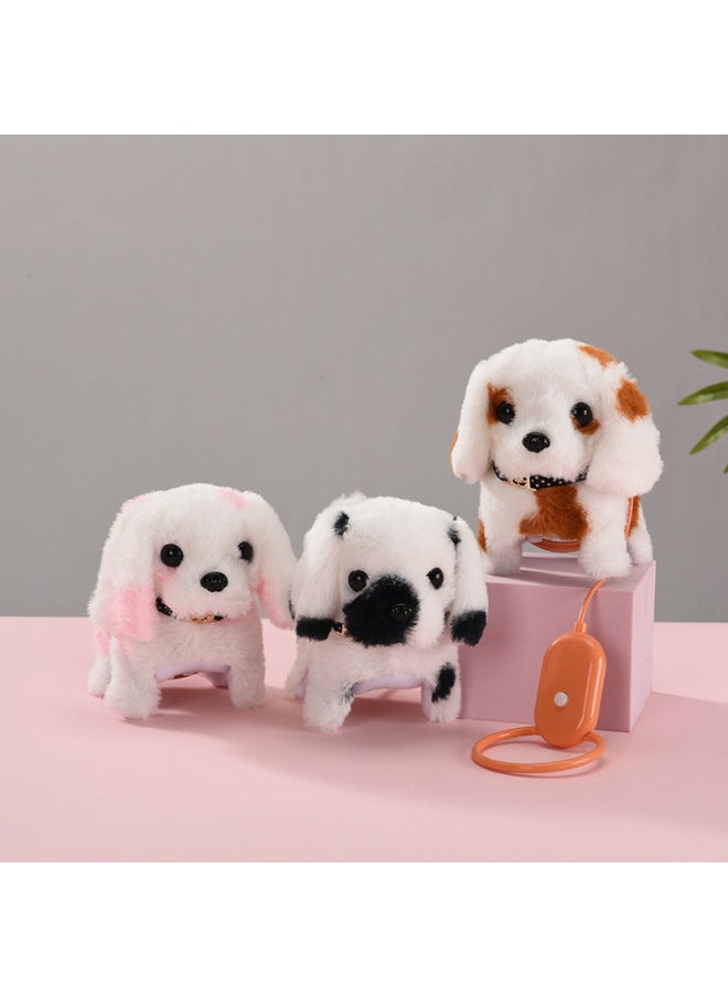 Plush Electric Toy Puppy Simulation Walking Call Tail Electronic Pet Electric Rope Dog Children's Toy-Color:Leash Spotted Dog (black)  - Image 3