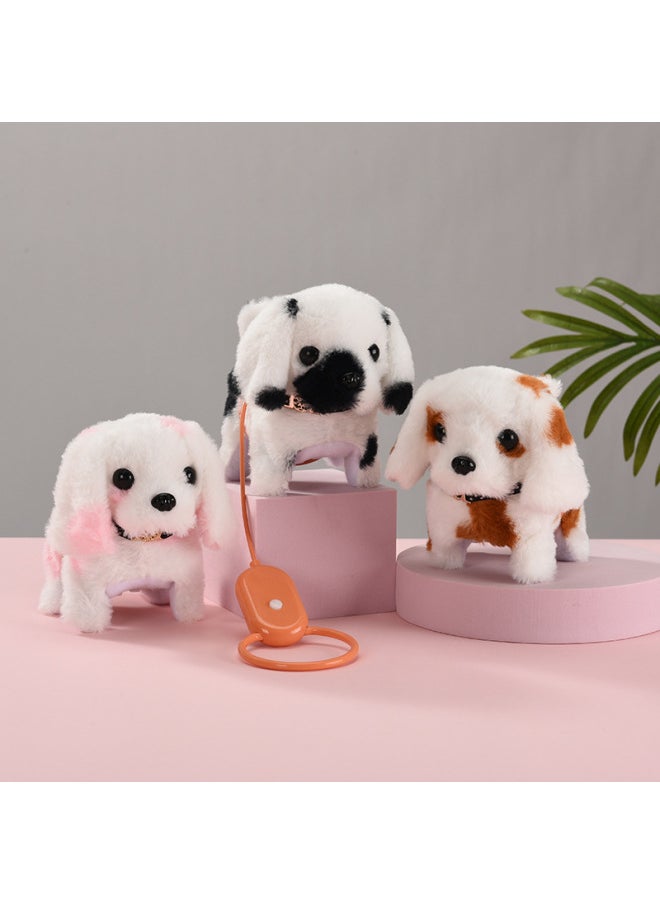 Plush Electric Toy Puppy Simulation Walking Call Tail Electronic Pet Electric Rope Dog Children's Toy-Color:Leash Spotted Dog (black)  - Image 2