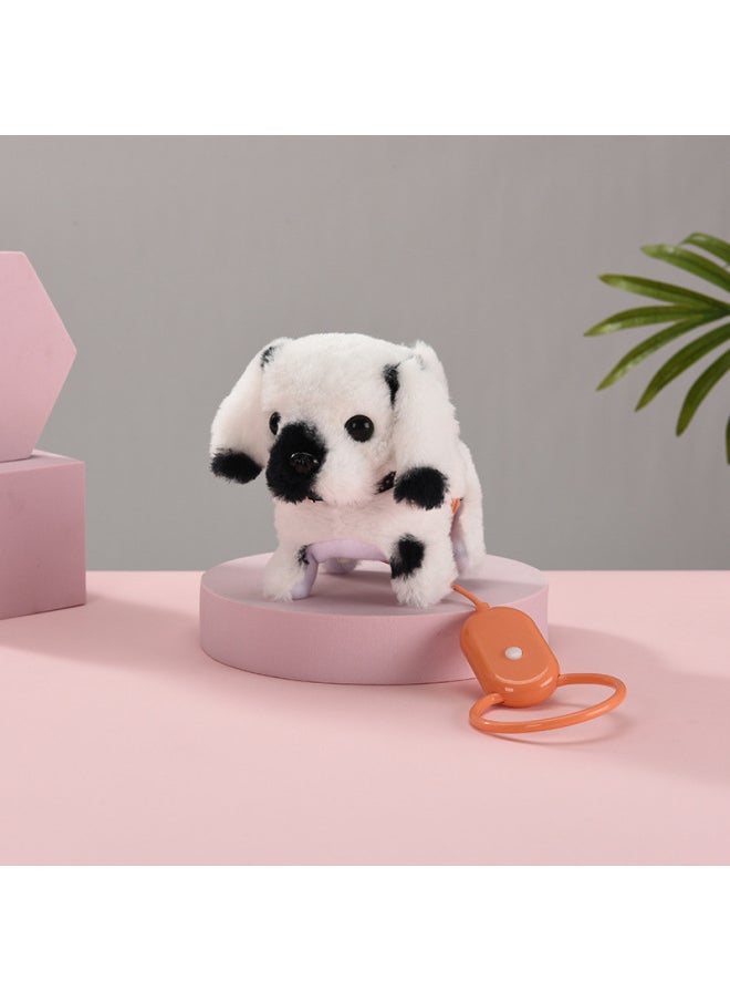 Plush Electric Toy Puppy Simulation Walking Call Tail Electronic Pet Electric Rope Dog Children's Toy-Color:Leash Spotted Dog (black)  - Image 5