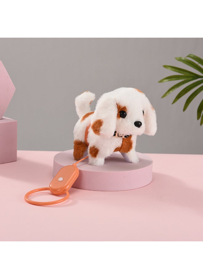 Plush Electric Toy Puppy Simulation Walking Call Tail Electronic Pet Electric Rope Dog Children's Toy-Color:Leash Spotted Dog (black)  - Image 4