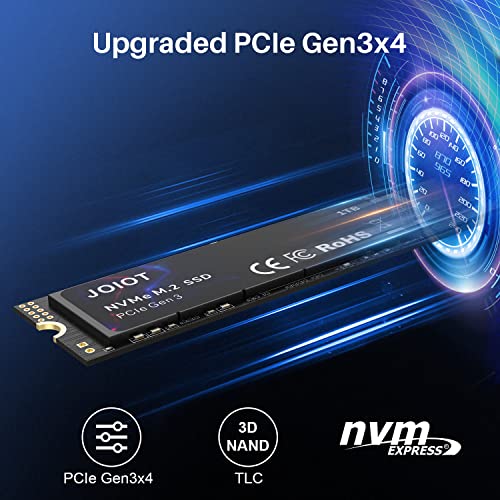 JOIOT 1TB SSD PCle 3.0x4, NVMe M.2 2280, Internal Solid State Drive, Up to 3500MB/s,Storage for PC, Laptops, Gaming and More, V-NAND Technology, Max Speed,Black - Image 2