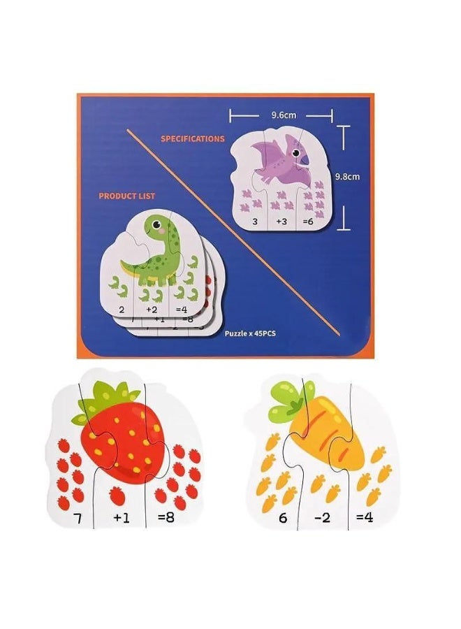 ماتش بازل خشبي للأطفال 45 قطعة – فواكه وحيوانات في بوكس أنيق | لعبة تعليمية تنمي الذكاء والتنسيق - Image 3
