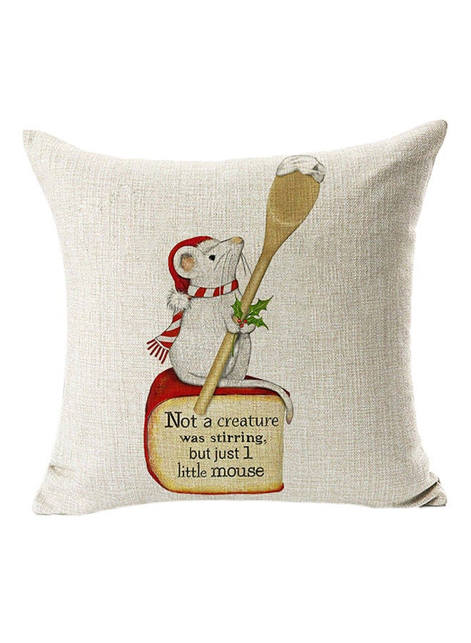 نيبمينينت غطاء وسادة زينة برسومات أبيض/أحمر/بني 45x45سنتيمتر