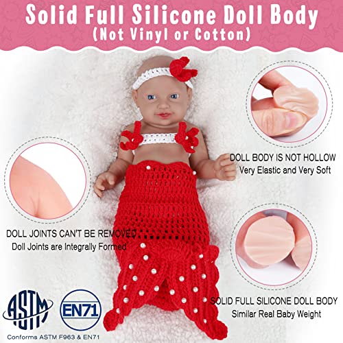 Vollence 14 inch Full Body Silicone Baby Dolls That Look Real, Not Vinyl, Soft Realistic Newborn Baby Dolls Birthday Gifts for Kids, Girl - Image 4