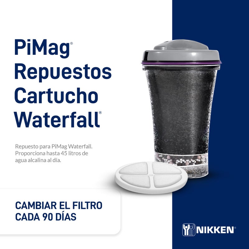 Nikken - PiMag Waterfall Filter Cartridge - Advanced Ionic Filtration, Copper Particles, Chlorine & Lead Reduction, pH Balance, Fresh Drinking Water - Image 2