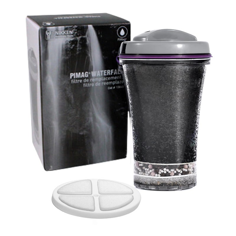 Nikken - PiMag Waterfall Filter Cartridge - Advanced Ionic Filtration, Copper Particles, Chlorine & Lead Reduction, pH Balance, Fresh Drinking Water - Image 1