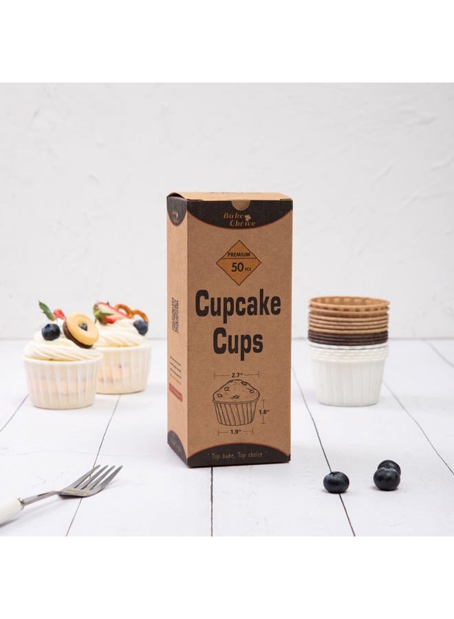 Bake Choice 50pcs Natural Cupcake Baking Cups, Heavy Duty Parchment Paper Cupcake Liners 3.5oz for Muffin, Cupcake, Dessert. - Image 5