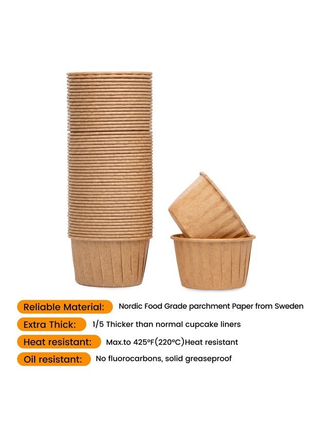Bake Choice 50pcs Natural Cupcake Baking Cups, Heavy Duty Parchment Paper Cupcake Liners 3.5oz for Muffin, Cupcake, Dessert. - Image 4