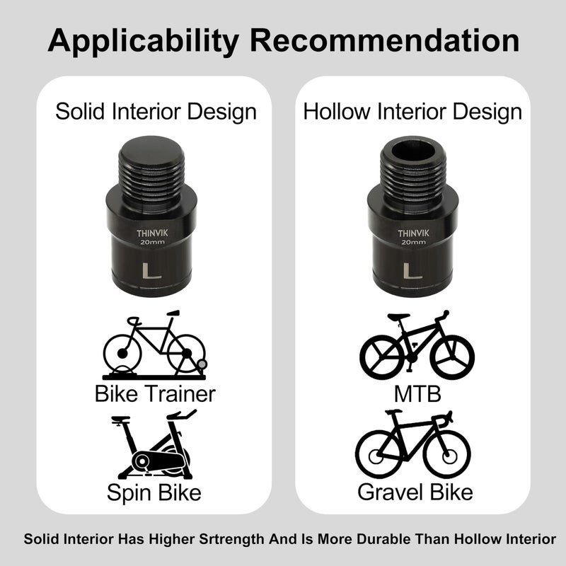 Thinvik موسعات دواسات الدراجة من سبائك التيتانيوم Thinvik، فاصل دواسة ممتد لدواسات الدراجة 9/16 بوصة، تمديدات دواسة - ممتد 20 مم / 0.79 بوصة - Image 2