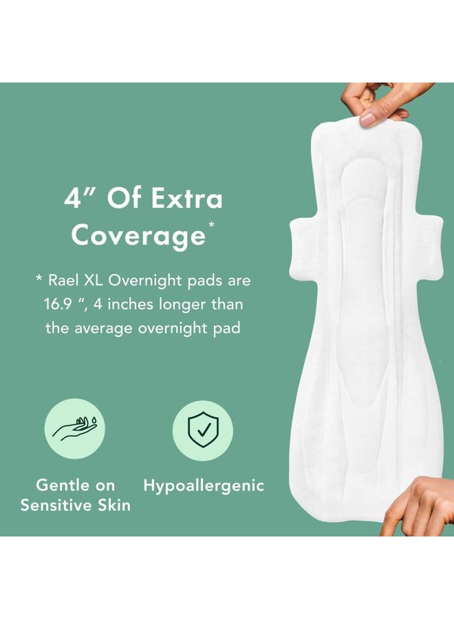 Rael Pads for Women, Organic Cotton Cover - Period Pads with Wings, Feminine Care, Sanitary Napkins, Ultimate Absorbency, Postpartum, Unscented, Ultra Thin (Extra Long Overnight, 12 Count) - Image 4