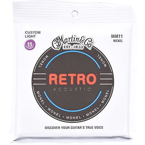 Martin Retro Acoustic Guitar Strings - .011-.052 Custom Light (MM11) - Image 1