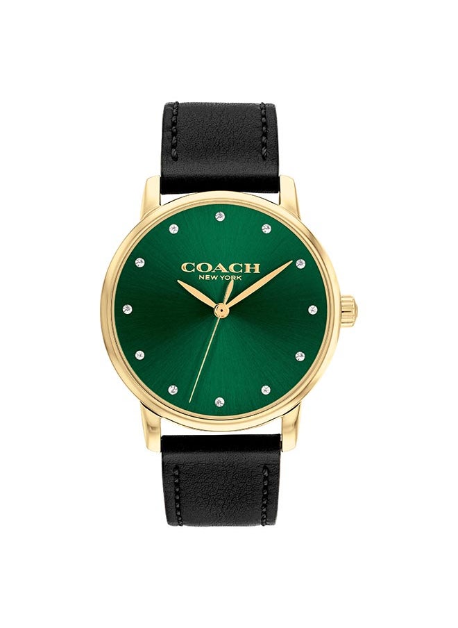 COACH Women's Analog Round Shape Leather Wrist Watch 14503972 - 36 Mm  - Image 1