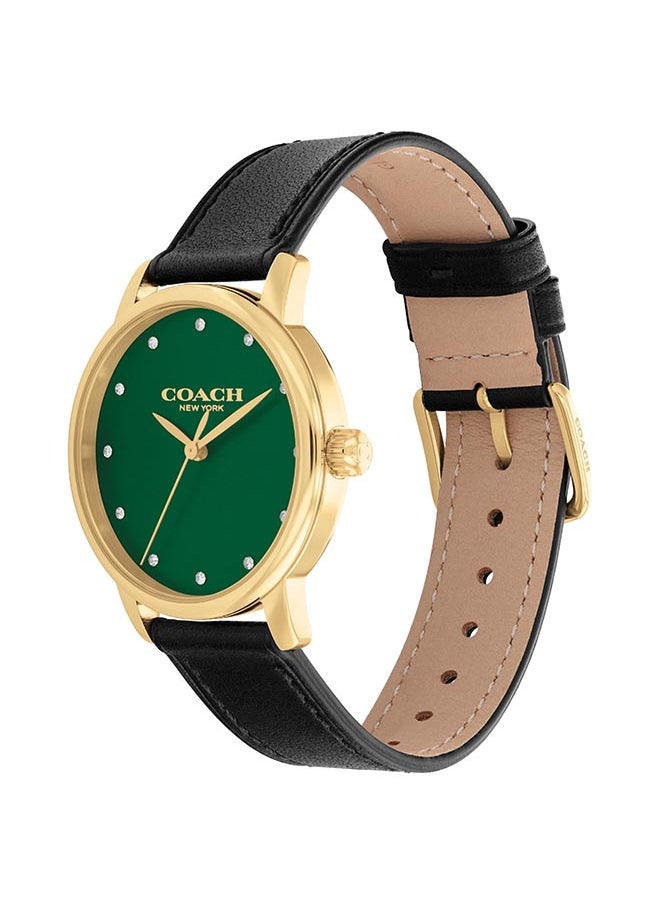 COACH Women's Analog Round Shape Leather Wrist Watch 14503972 - 36 Mm  - Image 3