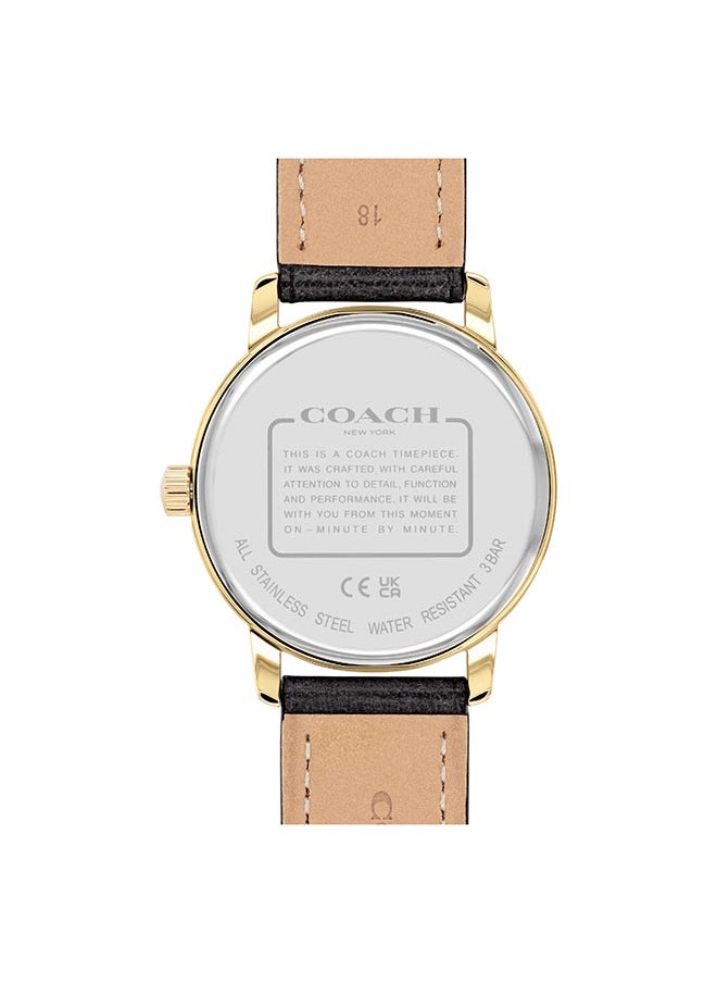 COACH Women's Analog Round Shape Leather Wrist Watch 14503972 - 36 Mm  - Image 2