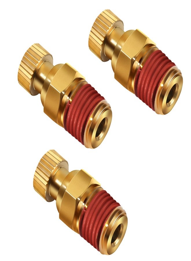 SUNROAD Air Compressor Tank Drain valve, SUNROAD 1/4'' NPT Brass Tank Drain Cock Replacement Part,Knurled end Petcock 3 PCS Drainage Valve with Thumb Screw Handle - Image 1