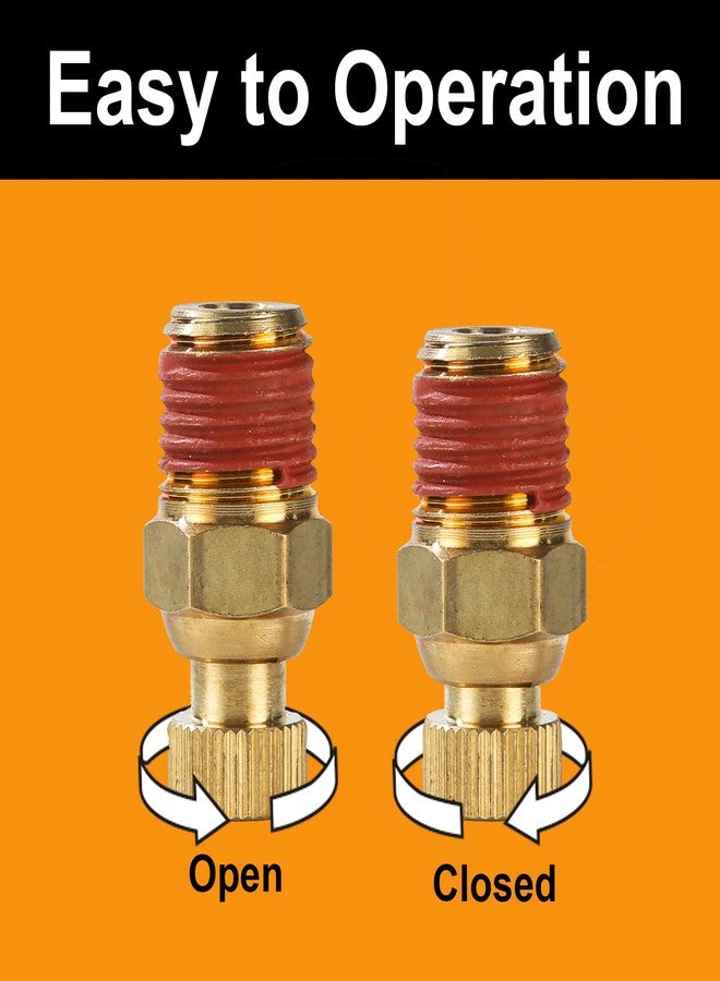 SUNROAD Air Compressor Tank Drain valve, SUNROAD 1/4'' NPT Brass Tank Drain Cock Replacement Part,Knurled end Petcock 3 PCS Drainage Valve with Thumb Screw Handle - Image 4