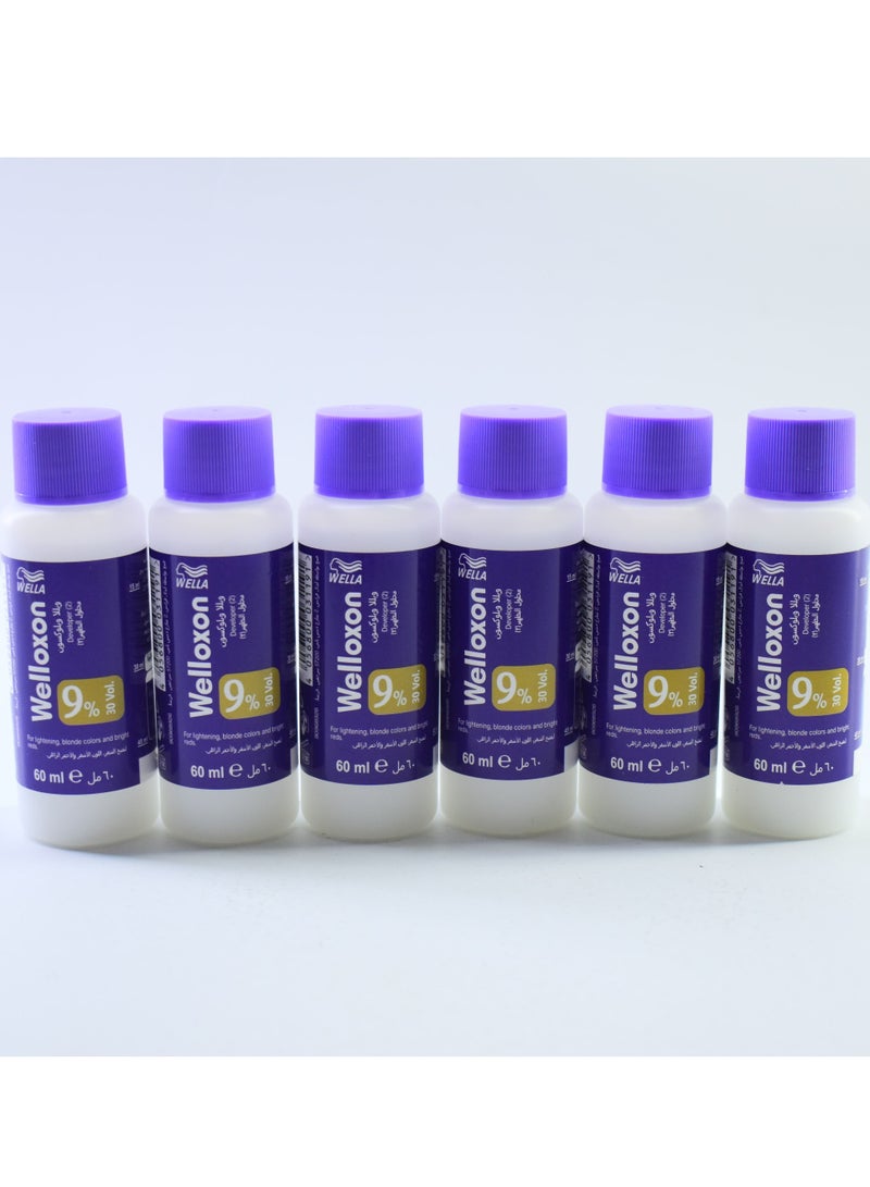 Welloxon 6 Pieces Welloxon Color 9% 30 Volume Blonde 60ml - Image 1