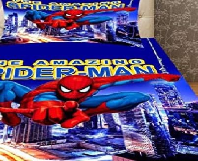 Laying Style Laying Style Digital Print 3D SpiderMan Soft Touch Velvet Single Bedsheet with 1 Pillow Cover  - Image 2