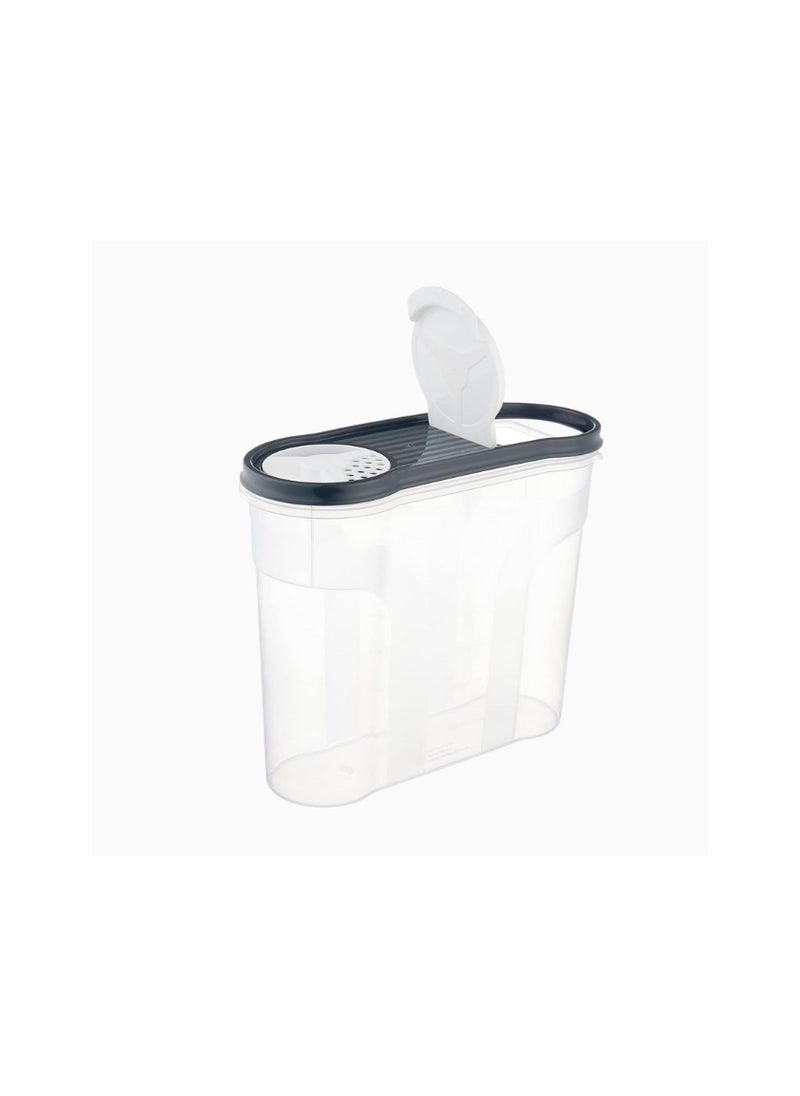 dunya - Dunya Plastic Cereal and Legumes Graduated Storage Box, set of 3 Pieces( 2900-2150-1400ml) -Grey Turkey Made - Image 1