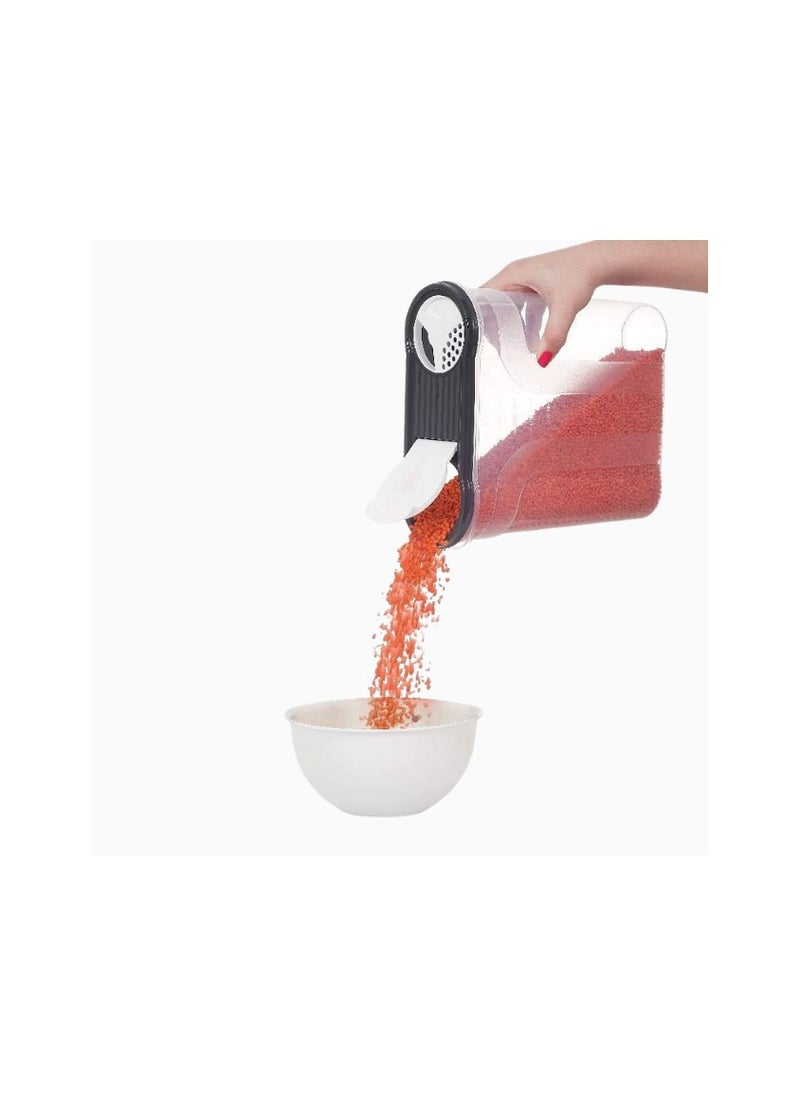 dunya - Dunya Plastic Cereal and Legumes Graduated Storage Box, set of 3 Pieces( 2900-2150-1400ml) -Grey Turkey Made - Image 1