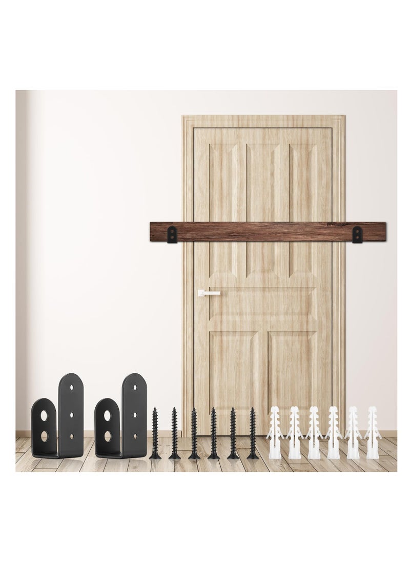 SYOSI - 2x4 Door Barricade Brackets, 2 Pcs Door Security Barricade Brackets, Heavy Duty Door Security Brackets for 2 x 4 Lumber, Open Security Holder U Brackets for Indoor, Outdoor, Black - Image 1