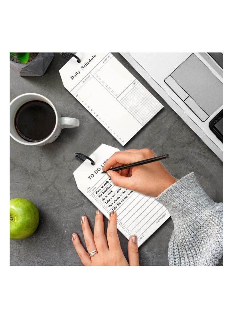 Loose Leaf Daily Planner Notepad, To Do List Notepad, Refillable Minimalist Daily Schedules, 8Pcs Loose Leaf Daily Hourly Planner, Daily Appointment Notepad, 52 Sheets Per Pad, 3.15×5.51in - Image 4