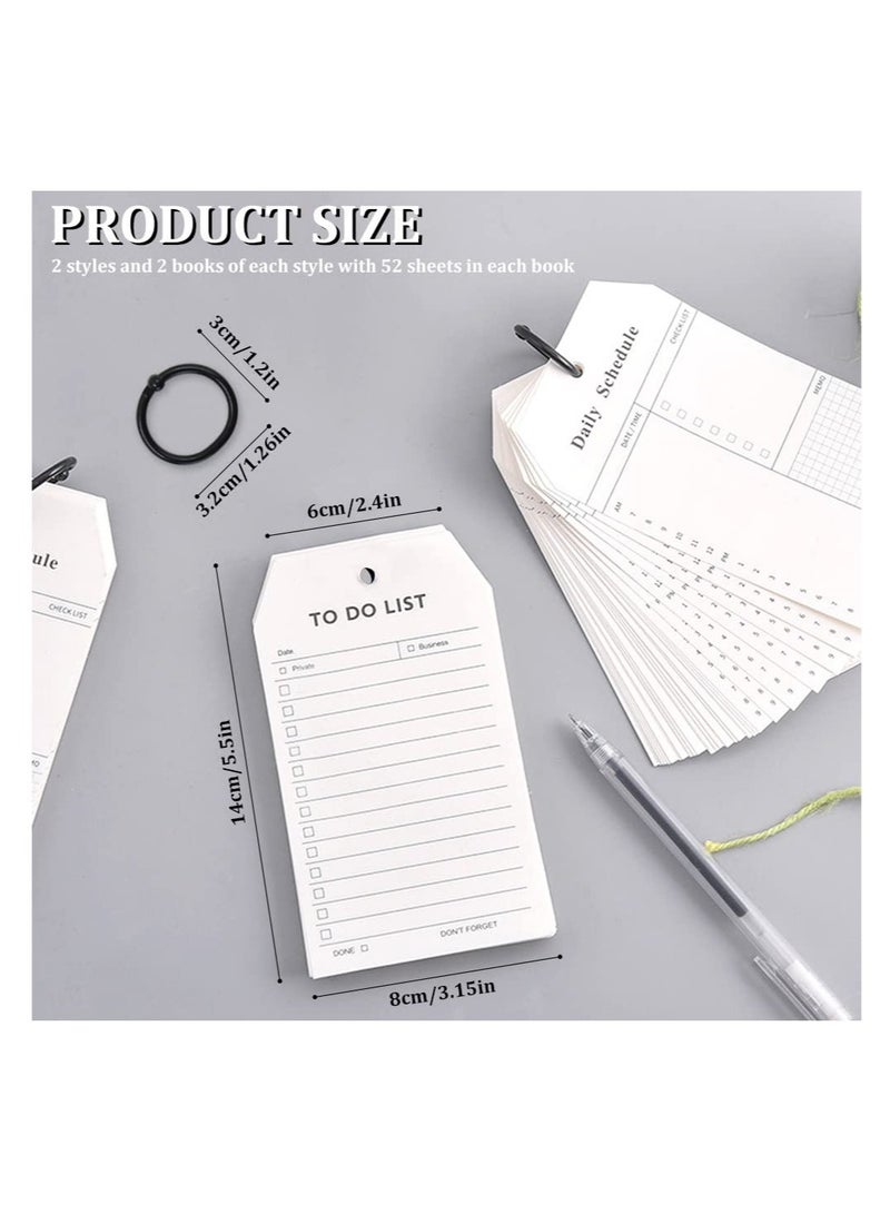 Loose Leaf Daily Planner Notepad, To Do List Notepad, Refillable Minimalist Daily Schedules, 8Pcs Loose Leaf Daily Hourly Planner, Daily Appointment Notepad, 52 Sheets Per Pad, 3.15×5.51in - Image 3