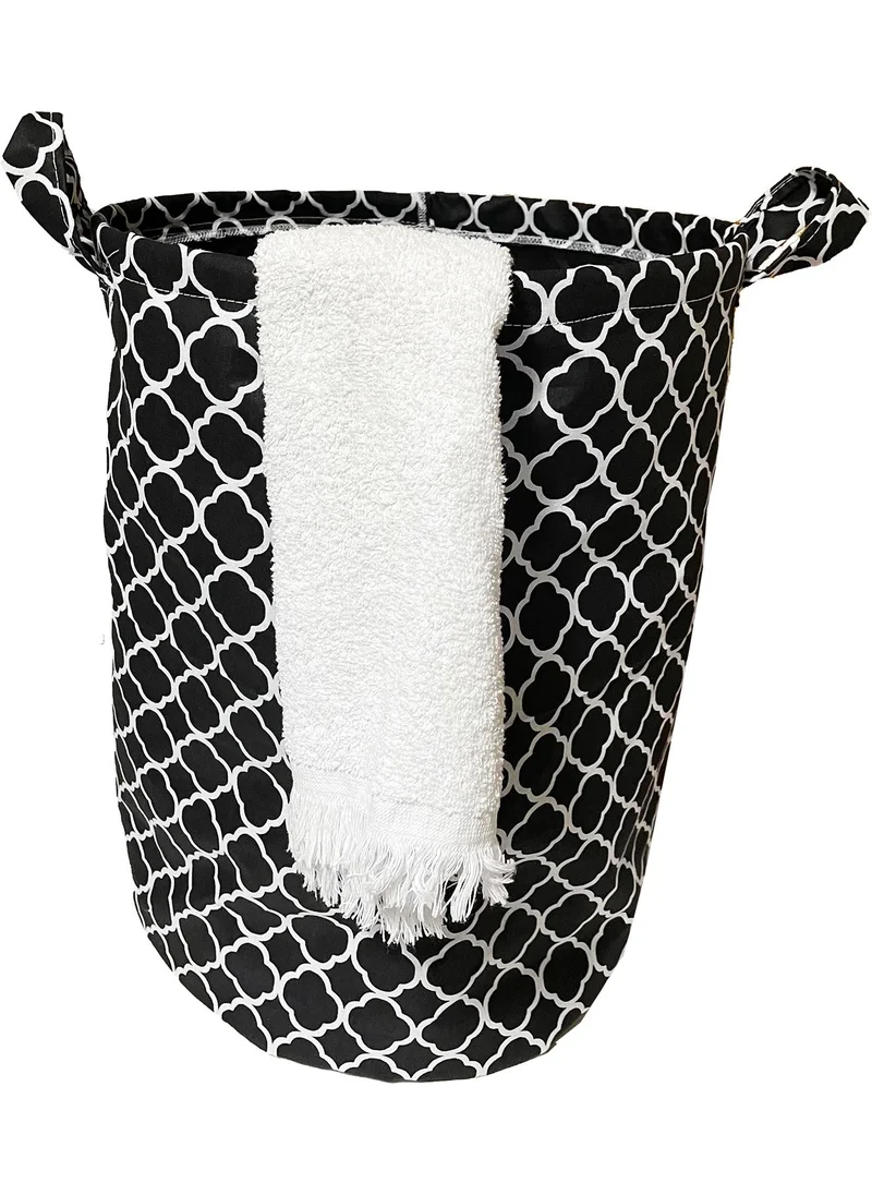 Nelson Laundry Basket Double Fabric Foldable Basket - Karaçatı