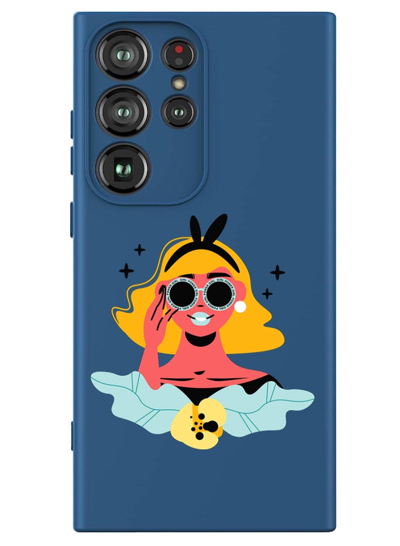Theodor Protective Slim Fit Case Liquid Silicone Cover with Full Body Protection Anti-Scratch Shockproof Case For Samsung Galaxy S24 Ultra (Blue) - Girl power goggles - Image 1