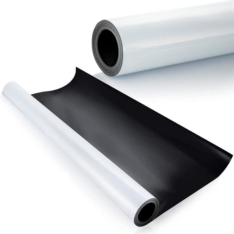 VIBE INK Blank Magnet Sheets Roll 24-inches Wide - .30mil Flexible, Printable, White Vinyl Surface - Safe on Vehicles, Cuts Easily for DIY craft projects (3 Ft. Roll) - Image 1