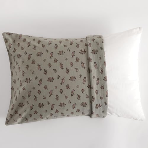 NTBAY 2 Pack 100% Natural Jersey Cotton Toddler Pillowcases, Super Soft and Breathable Travel Pillow Cases with Envelope Closure for Nursery, 13x18 Inches, Grey Floral - Image 4