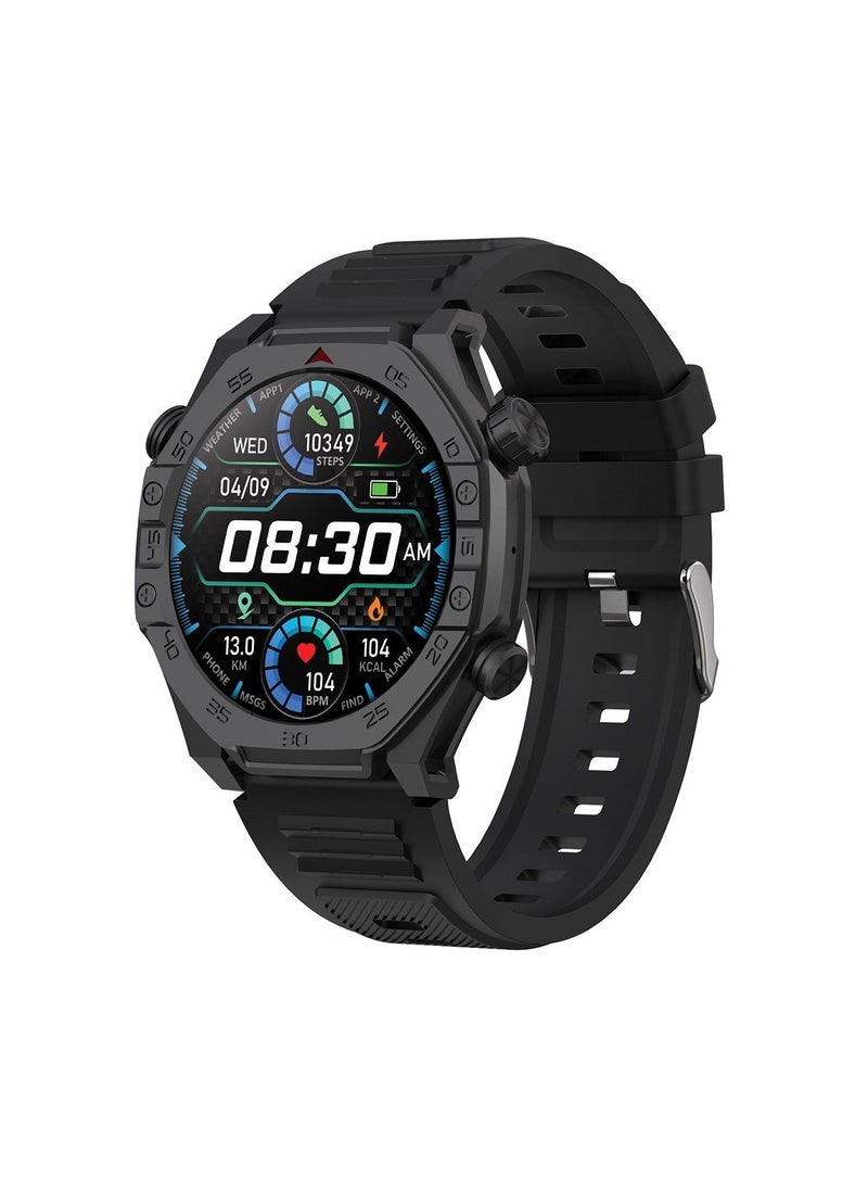 Moxedo Moxedo Revoltt SmartWatch for Men 1.43” Amoled Screen 100+ Watch Faces 120+ Sports Modes with Camera Control Compatible for Android and iOS Phone - Black  - Image 1