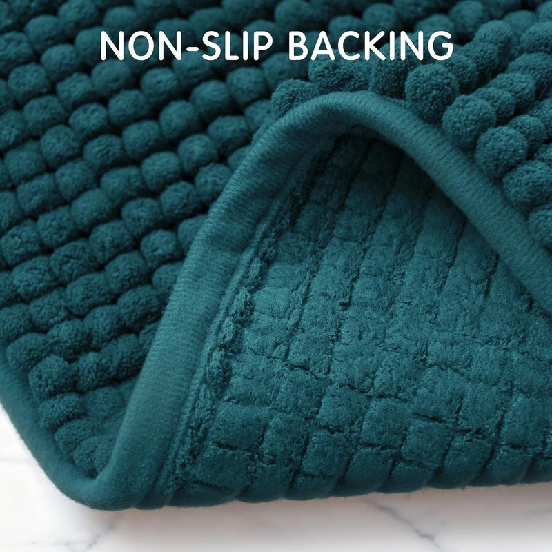 subrtex Bathroom Rugs, 24" x 60" Chenille Bath Rug Soft Short Plush Bath Mat Soft Shower Mat Water Absorbent Shower Mat Quick Dry Machine Washable, Teal - Image 4