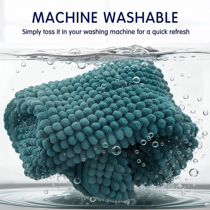 subrtex Bathroom Rugs, 24" x 60" Chenille Bath Rug Soft Short Plush Bath Mat Soft Shower Mat Water Absorbent Shower Mat Quick Dry Machine Washable, Teal - Image 5
