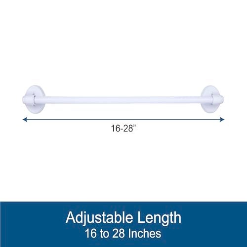 Kenney Magnetic Curtain Rod for Metal Doors or Metal Surfaces, No Drill Curtain Rod, Adjustable Magnetic Rod, Multi-Use Design, 16-28 inch Window Privacy Drapery Rods, Appliance Rods, White Finish - Image 5