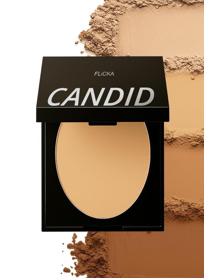 FLiCKA Candid Compact Powder For Velvet Matte Finish, Long-Lasting, Smooth Finish| Absorbs Oil, Waterproof Formula, Prevents Creasing| 02 Beige, 9g - Image 1