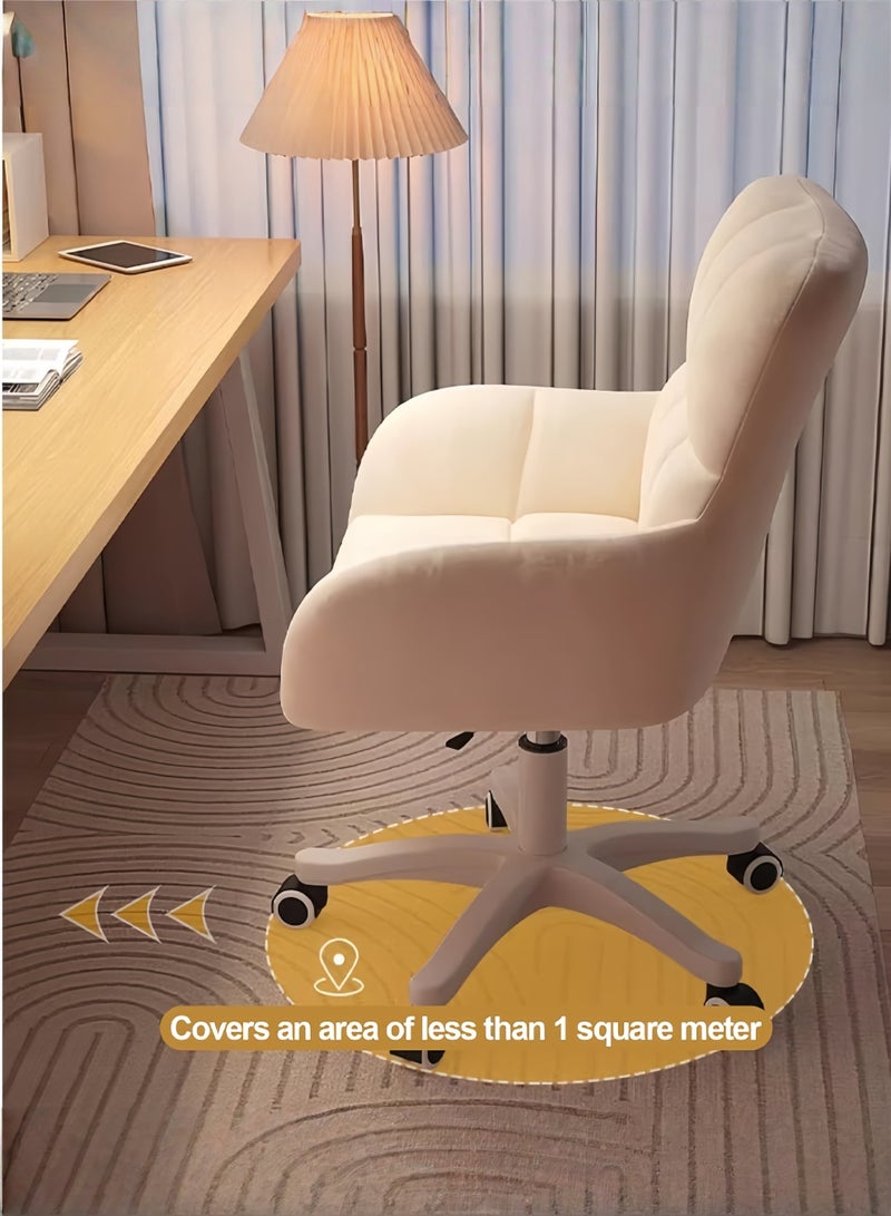 Home Office Desk Chair with 360° Wheels Cute Chair with Pillow Height Adjustable Swivel Chair Comfortable Reclining Chair Makeup Chair Ergonomic Vanity Chair Desk Chair for Dormitorie Office Study - Image 4