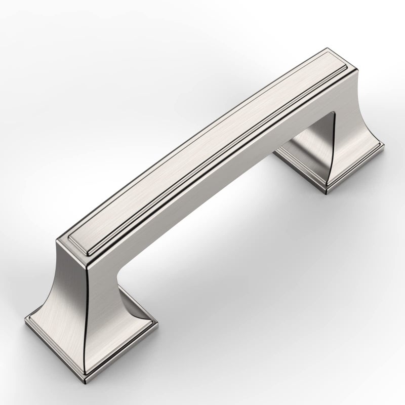 Amerdeco 10 Pack Brushed Satin Nickel Cabinet Pulls 3 Inch76mm Hole Center Cabinet Hardware Kitchen Cabinet Handles for Bathroom Drawer Pulls Dresser Pulls ZH0010