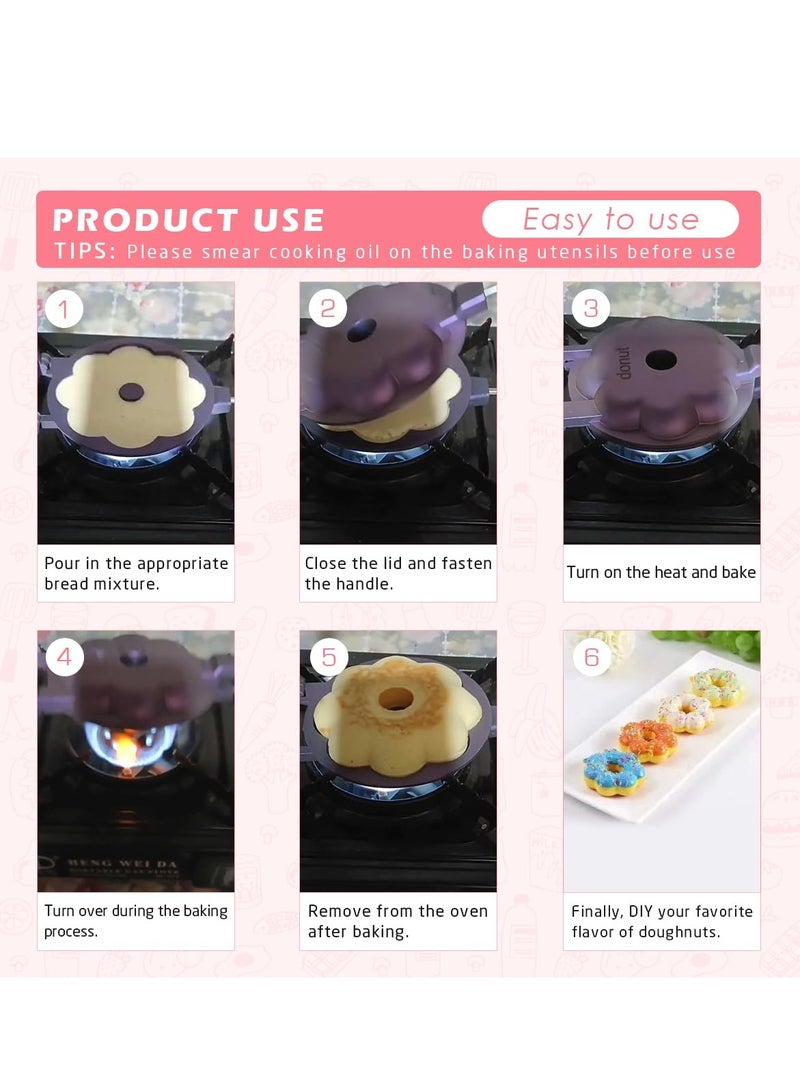 Excefore Donut Mold Maker Non Stick Donut Molds Baking Cake Baking Tray Donut Mold Cake Efficient Donut Creation Maintenance Simplified Decorating Tools Handle Mold Maker For Donuts - Image 2