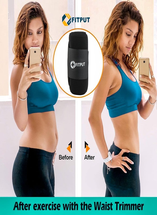 FITPUT حزام FITPUT لشدّ الجسم مصنوع من النيوبرين، حزام للبطن للرجال والنساء غير قابل للتمزق، حزام ساونا لتمارين البطن، حزام لياقة بدنية لشدّ الخصر، حزام تنحيف للرجال (أسود) - Image 3