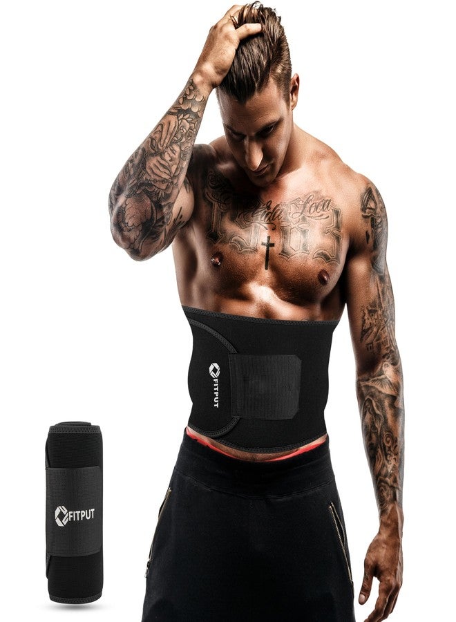 FITPUT حزام FITPUT لشدّ الجسم مصنوع من النيوبرين، حزام للبطن للرجال والنساء غير قابل للتمزق، حزام ساونا لتمارين البطن، حزام لياقة بدنية لشدّ الخصر، حزام تنحيف للرجال (أسود) - Image 1