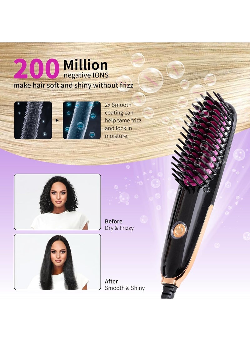 فرشة استشوا شعر، فرشاة فرد الشعر ميني بتقنية التسخين بمعامل حراري موجب، مريحة للحمل، ومناسبة للحصول على شعرمفرود ومضادة للكهرباء الساكنة، فرشاة مشط اللحية - Image 5