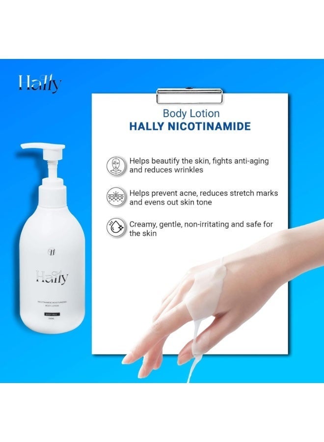 HALLY Haily Nicotinamide Moisturizing Body Lotion 250ml – Deep Hydration Body Milk for Dry Skin, Brightening & Skin Barrier Repair, Lightweight Non-Greasy Daily Moisturizer for Smooth & Soft Skin - Image 2