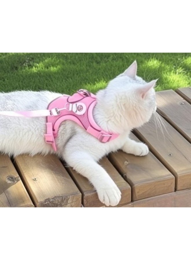 Oldzhan Pink traction vest and chest strap set, suitable for cat traction ropes and pet supplies for small and medium-sized dogs - Image 1