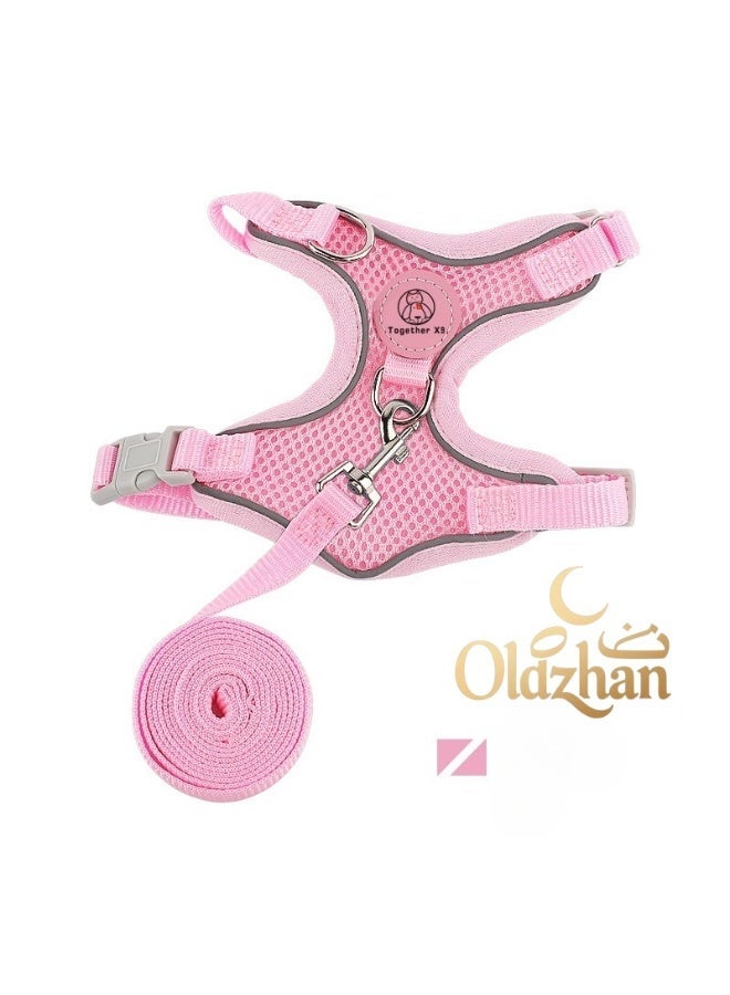 Oldzhan Pink traction vest and chest strap set, suitable for cat traction ropes and pet supplies for small and medium-sized dogs - Image 2
