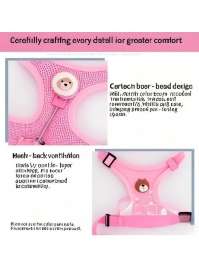 Oldzhan Pink traction vest and chest strap set, suitable for cat traction ropes and pet supplies for small and medium-sized dogs - Image 3